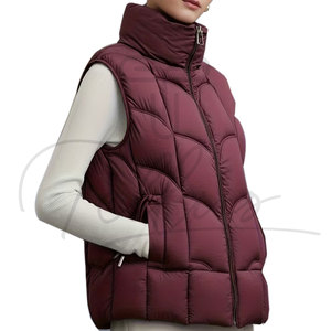 Chaleco Acolchado con Cierre para Mujer, de Alta Calidad, Ecológico, Informal de Invierno, de Algodón Transpirable, Ligero, Moderno, con Cuello Alto, Color Sólido - Product Image 6