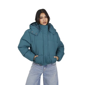 Chaqueta Acolchada de Lona Tejida Transpirable para Mujer, Ropa de Abrigo Informal de Invierno - Product Image 1