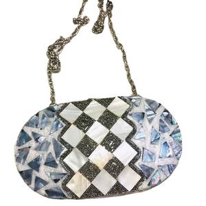 Designer Handcrafted Elegant Mother of Pearl <b>Evening</b> <b>Bags</b> Brass Purse for Ladies' Party and Wedding - Product Image 1