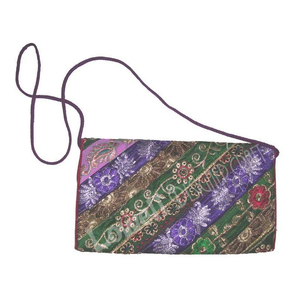 Sac à main ethnique indien traditionnel Banjara Turquoise grande capacité double enveloppe brodée pochette sac à main perlé à la main indien - Product Image 3