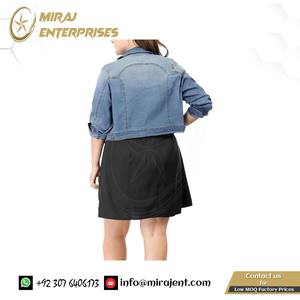 2024 femmes grande taille bouton fermé recadrée varsity veste respirant Denim vestes couture haut tendance vestes à la mode - Product Image 4