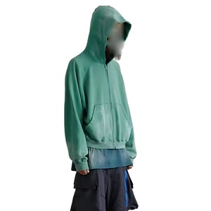 Sweat-shirts à capuche unisexes personnalisés avec fermeture éclair, 100 % coton molletonné/éponge française, respirants, séchage rapide, style vintage, protection solaire - Product Image 6