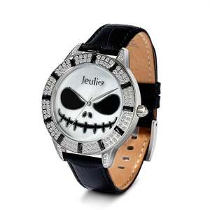 นาฬิกาควอตซ์ดีไซน์หัวกะโหลกจาก Jeulia King of Halloween Town - สายหนังสีดำ หน้าปัดมุก - Product Image 2