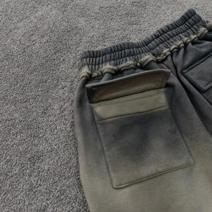 Pantalons de survêtement en molleton 100% coton délavé tendance, style vintage, lavage à l'acide, unisexe, jambes larges, logo personnalisé, pantalons de survêtement évasés - Product Image 5