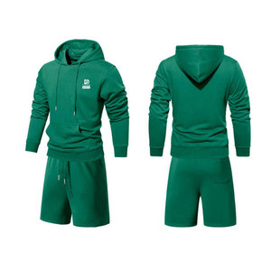 Conjunto de Sudadera con Capucha y Pantalones Cortos para Hombre, Uso en Exteriores, Más Vendido, Otoño, Informal, 100% Algodón, Transpirable, Ropa de Moda de Alta Calidad para Venta en Línea - Product Image 3