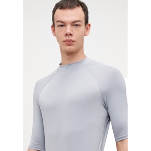 Camiseta de Natación para Hombre, Corte Ajustado, Poliéster y Elastano, Secado Rápido, Antiarrugas, Antipilling, Transpirable, Elástica, para Surf, Playa - Product Image 4