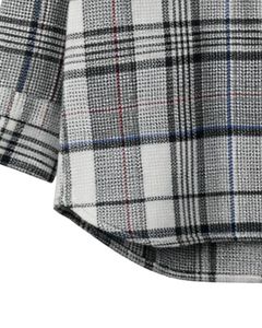 Customized <b>Mens</b> Grey White Plaid Shacket Shirt Jacket Long Sleeve Button Up Oversized Check <b>Overshirt</b> Warm Winter Wear - Product Image 5