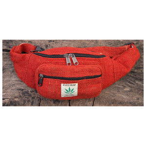 กระเป๋าคาดเอวทรงฮิปสไตล์ฮิมาลายาสีส้มทำจากป่าน  งานแฮนด์เมดจากเนปาล เหมาะสำหรับการเดินทางและกิจกรรมกลางแจ้ง - Product Image 1