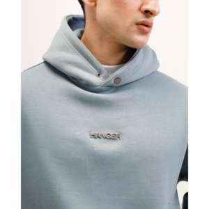 Ensemble sweat-shirt et hoodie en molleton français surdimensionné pour homme Cyan Essential 300 GSM - Product Image 2