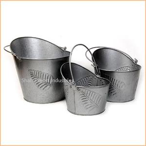 Bac de jardinières galvanisé de forme ronde avec poignées pour la décoration de jardin extérieur à la maison Pot de plantes et jardinières - Product Image 2