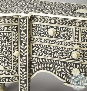 Incrustation d'os utilisant des meubles Design moderne Armoire à incrustation d'os véritable avec 7 tiroirs pour armoire à incrustation d'os de salon par gm impex - Product Image 4