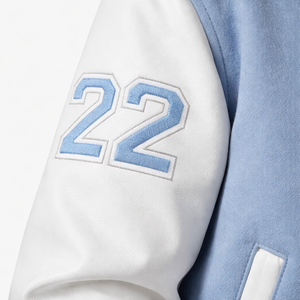 Chaqueta Varsity Premium para Hombre, Chaqueta Satinada Personalizada con Parche de Letras de Chenille, Chaqueta Letterman Bicolor - Product Image 3