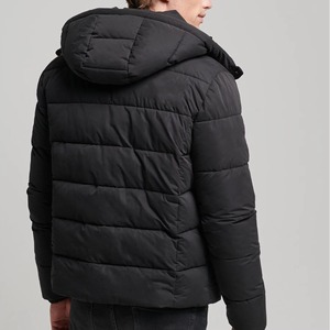 OEM Hooded Heavy Designer Puff Padded Coat Odm Logo Oversized Men's Down Bubble Winter Black Custom Men Shiny Puffer Jacket - Product Image 2