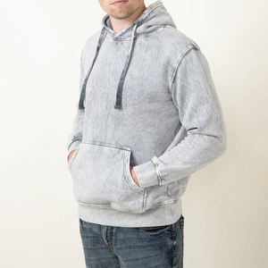 เสื้อสเวตเตอร์ผ้าฝ้าย350กรัมของผู้ชายซักลายกรดวินเทจ - Product Image 4