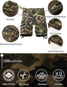 Pantalones cortos de carga para hombre de alta calidad, marca personalizada disponible, tela cómoda para ropa de calle y uso al aire libre - Product Image 5