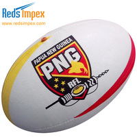 Ballon de rugby promotionnel en caoutchouc synthétique durable, entièrement personnalisable avec logo et marque, léger, idéal pour les événements d'entreprise et les activités sportives