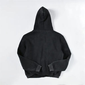 100% algodón térmico personalizado desgastado ácido lavado sudaderas básicas 100% algodón de gran tamaño holgado hombres sudaderas con capucha y sudadera - Product Image 2