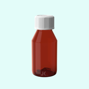 <b>Plastic</b> <b>Packaging</b> Vietnamese Manufacturer PET Syrup 90ml Round Square with CR Lid Amber OEM ODM Service Best Quality M0770 - Product Image 1