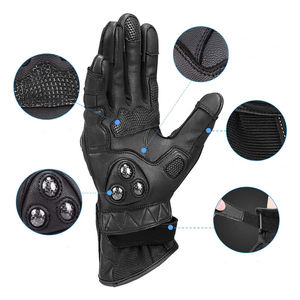 Gants de moto en peau de mouton, paume rembourrée, imperméables, respirants, pour le cyclisme, confortables, avec poignet réglable - Product Image 5