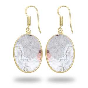 Boucles d'oreilles de mariage en agate plaquées or 18 carats de haute qualité, nouvelle arrivée, tendance, faites à la main, bijoux de mode, cadeau de fête, vente en gros - Product Image 2