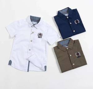 Meilleures ventes Vêtements pour enfants Marque de luxe Vêtements biologiques pour enfants Chemise d'été en coton à col boutonné pour garçons - Product Image 4