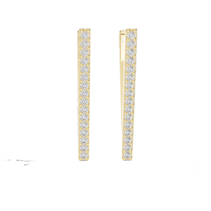 Élégantes boucles d'oreilles en or 18 carats avec barre verticale et diamants de laboratoire 0,096 ct, clarté VVS-VS EF, disponibles en or 18 carats/14 carats/10 carats et en argent 925 - Product Image 4
