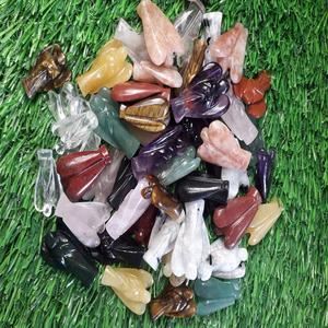 Pierre précieuse 1 pouce Ange sculpté avec cristal Flocon de neige Obsidienne Pierre précieuse semi-précieuse naturelle Artisanat pour la guérison à vendre - Product Image 3