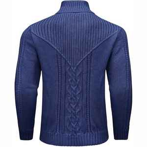 Pull en polyester respirant décontracté pour hommes avec col montant et fermeture éclair Logo personnalisable sur le devant - Product Image 3