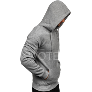 เสื้อฮู้ดผ้าฝ้ายถักสำหรับผู้ชายลายว่างเปล่าแบบกำหนดเอง - Product Image 4