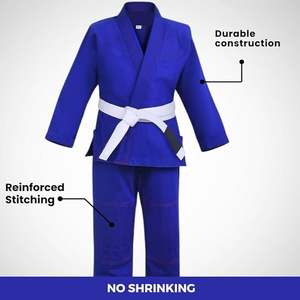 Kimono de Jiu-Jitsu Brésilien BJJ Gi Blanc Classique 350gsm Tissage Perlé Pré-Rétréci en Coton Logo Brodé Personnalisé Uniforme d'Entraînement - Product Image 2