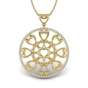 Ishi Diamonds 18k Gold Fancy Heart Circle Lab Grown Diamond Pendant - Product Image 1