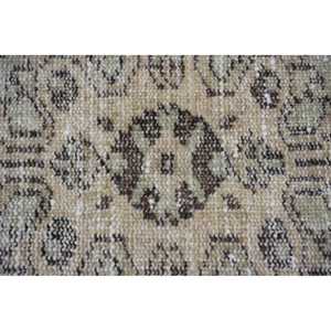 4.2x9.2 ft Area Vintage Rug, Turkish Rug, <b>Brown</b> Gray Striped <b>Wool</b> Rug - Product Image 5