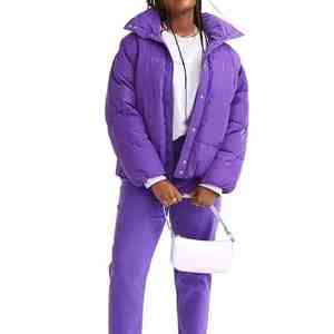 Veste bomber d'hiver matelassée imperméable sur mesure avec logo OEM en gros, taille plus, pour femmes, 100 % coton, design unique - Product Image 3