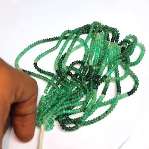 5 brins naturel ombré émeraude 3-4mm Rondelle perles lisses 224 Cts Lot 16 pouces Iroc ventes émeraude pierre précieuse perle US $113 pour tous - Product Image 1