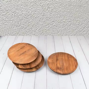 Vaisselle en bois poli ensemble d'assiettes en bois de ferme en bois plaqué bois naturel décoratif par artisanat en croissant - Product Image 4