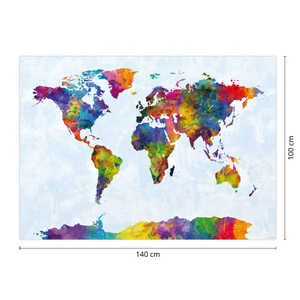 Póster del mapa del mundo en acuarela de Michael Tompsett, elegante decoración de mapa de pared - Product Image 1