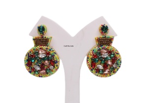 Wholesale Women's Christmas Tree Seed Beaded Rhinestone <b>Earrings</b>-Elegant Cute Colorful Party <b>Earrings</b> - Product Image 4