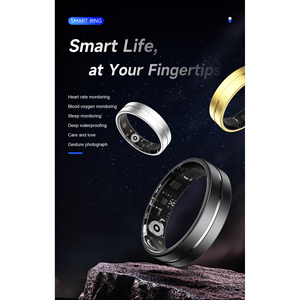 Anneau intelligent de suivi de la santé, tracker d'activité en acier inoxydable, résistant à l'eau IP68, moniteur de fréquence cardiaque et de sommeil avec contrôle par application - Product Image 2