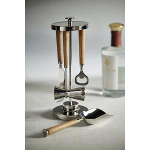 Ensemble de shakers à cocktail en acier inoxydable avec base et couvercle en bois élégants pour mariages et événements spéciaux - Product Image 3