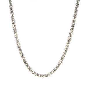 Cadena de Eslabones de Trigo Plateada de 5 mm con Baño de Oro Rosa Estilo Bohemio con Símbolo Religioso de Cobre para Aniversario de Bodas - Product Image 2