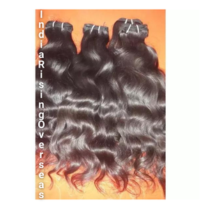 Extensiones de cabello humano sin procesar Remy virgen, extensiones de cabello humano ondulado natural sedoso, trama ondulada con acabado brillante, venta al por mayor - Product Image 1