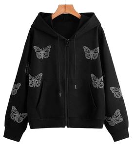 เสื้อฮู้ดซิปรูดซิปรูดพิมพ์ลายพลอยเทียมสินค้ามาใหม่ - Product Image 1