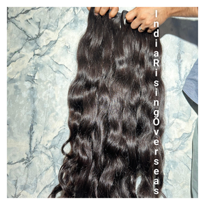 Double Drawn Natural Wave Double Weft Raw Unprocessed Cuticles Aligned <b>Tangle</b>-Free Hair Extensions Direct from Factory - Product Image 2