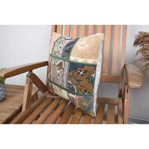 Luxury 16x16 Beige Kilim Patchwork Wool Pillow Woven Vintage <b>Fluffy</b> Patterns Portable for <b>Bedding</b> Rustic Design for Christmas - Product Image 3