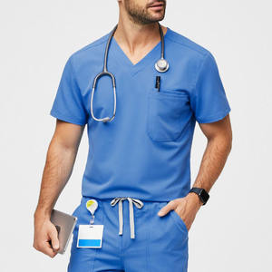 Uniformes Médicos para Hombre, Uniformes de Enfermería, Uniformes de Doctor de Manga Corta, Conjuntos de Uniformes de Enfermero para Hombre con Múltiples Bolsillos - Product Image 5