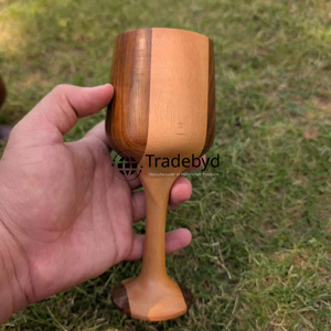 Stylish Classic Wooden Tumbler with Built-In Handle for Direct Drinking Reusable & Eco-Friendly Gift for Kitchen Decor Tradebyd - Product Image 1