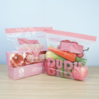 Op maat gemaakte PE voedselveilige hersluitbare ziplock zakjes voor babyvoeding & kauwgom opslag roze OEM bulk