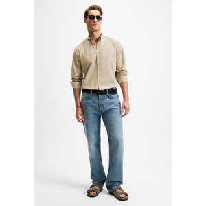 Chemise boutonnée pour homme GRIMELANGE RISTO en tissu indien, col et poignets, lavage Sonrasi, indispensable - Product Image 3