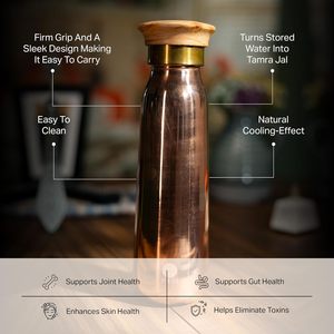 Nouvel arrivage du meilleur récipient à bouteille d'eau en cuivre occasionnel pour les verres Modèle personnalisé durable disponible à la vente ou à des fins de cadeau - Product Image 3