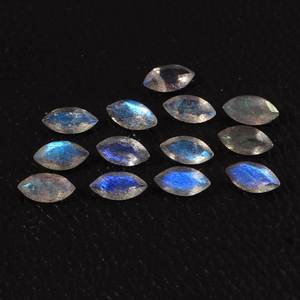 Labradorita Natural 7x14mm, Corte Marquesa, Facetada, Calibrada, Piedra Preciosa Suelta Certificada para Joyería, Proveedor Mayorista - Product Image 1